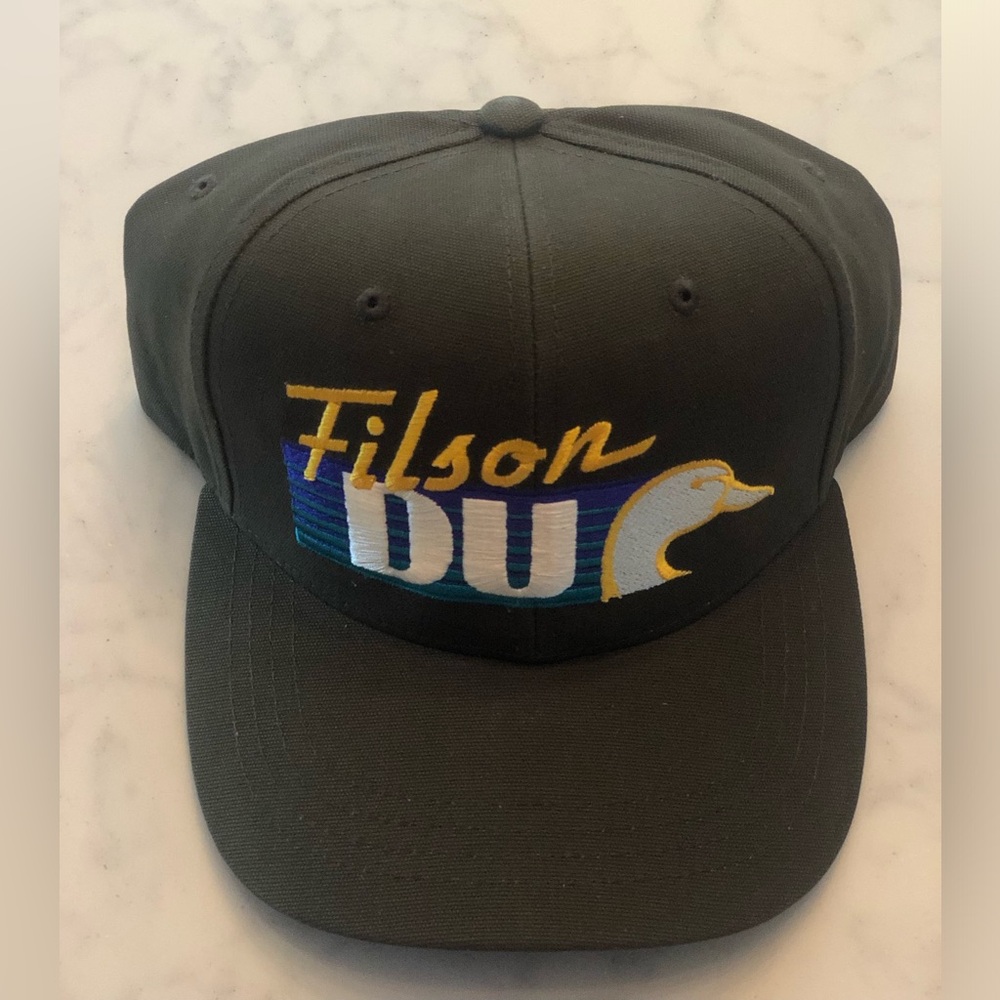Filson Hat Cap Logger Baseball Cap Filson Ducks Unlimited Leather Backstrap Logo